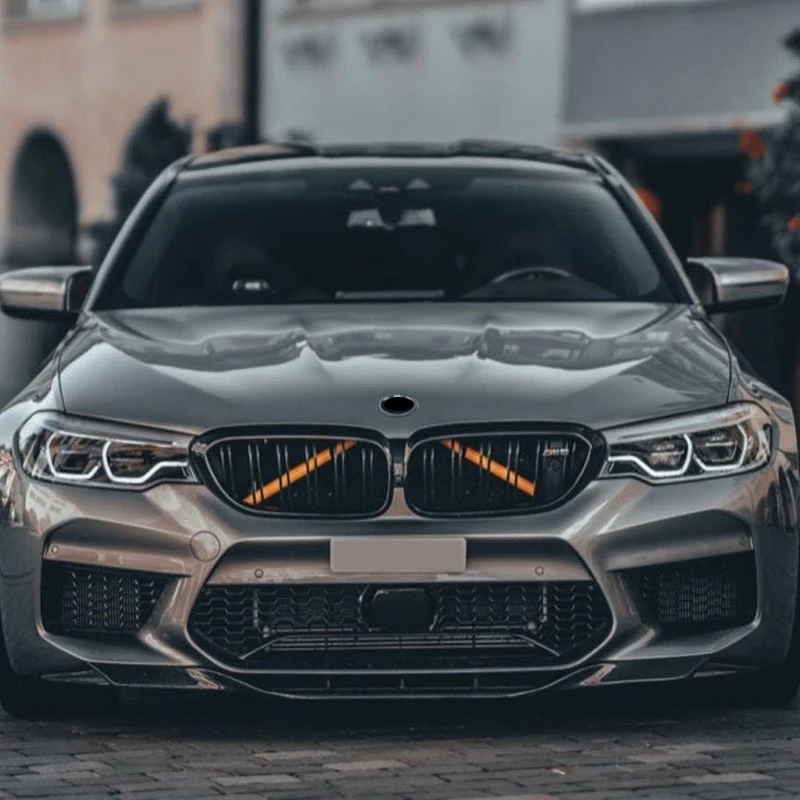 2Pcs Car Front Grille Trim Strips Cover Frame Stickers For BMW F10 E60 F30 F32 F20 F22 F06 F02 F25 F26 G20 1 2 3 4 5 6 7 Series