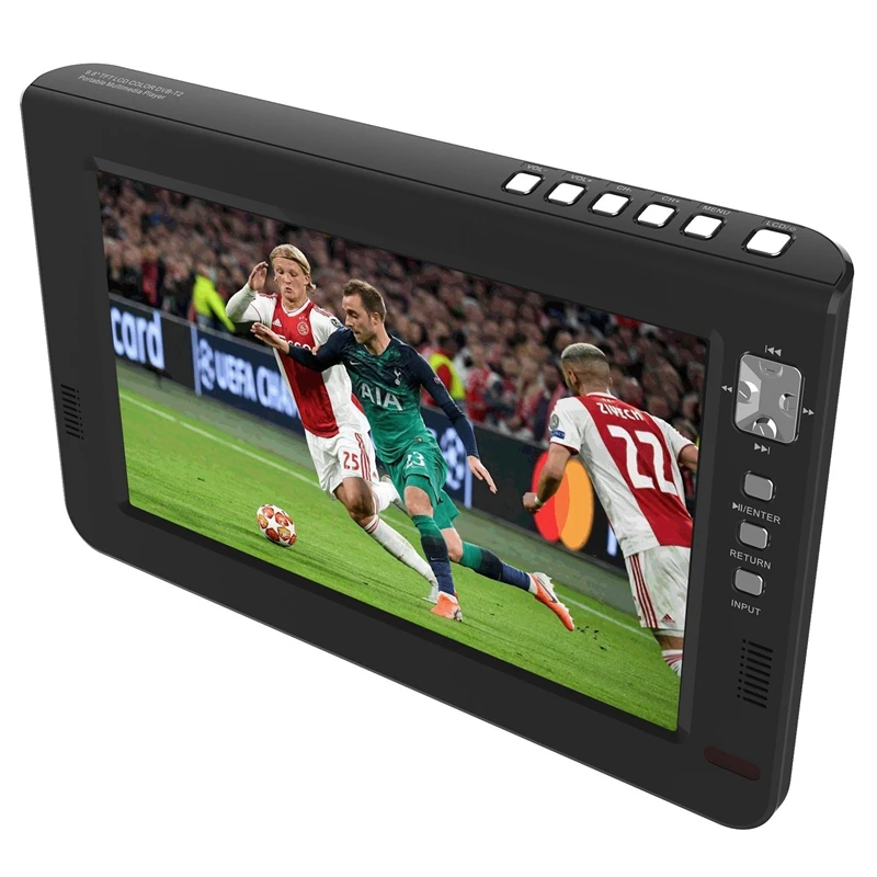 Портативный 10,1 дюймовый TFT светодиодный Dvbt2 цифровой аналоговый ТВ 1080P HDMI-IN H.265 автомобильный телевизор Поддержка USB TF кард-ридер с европейской вилкой