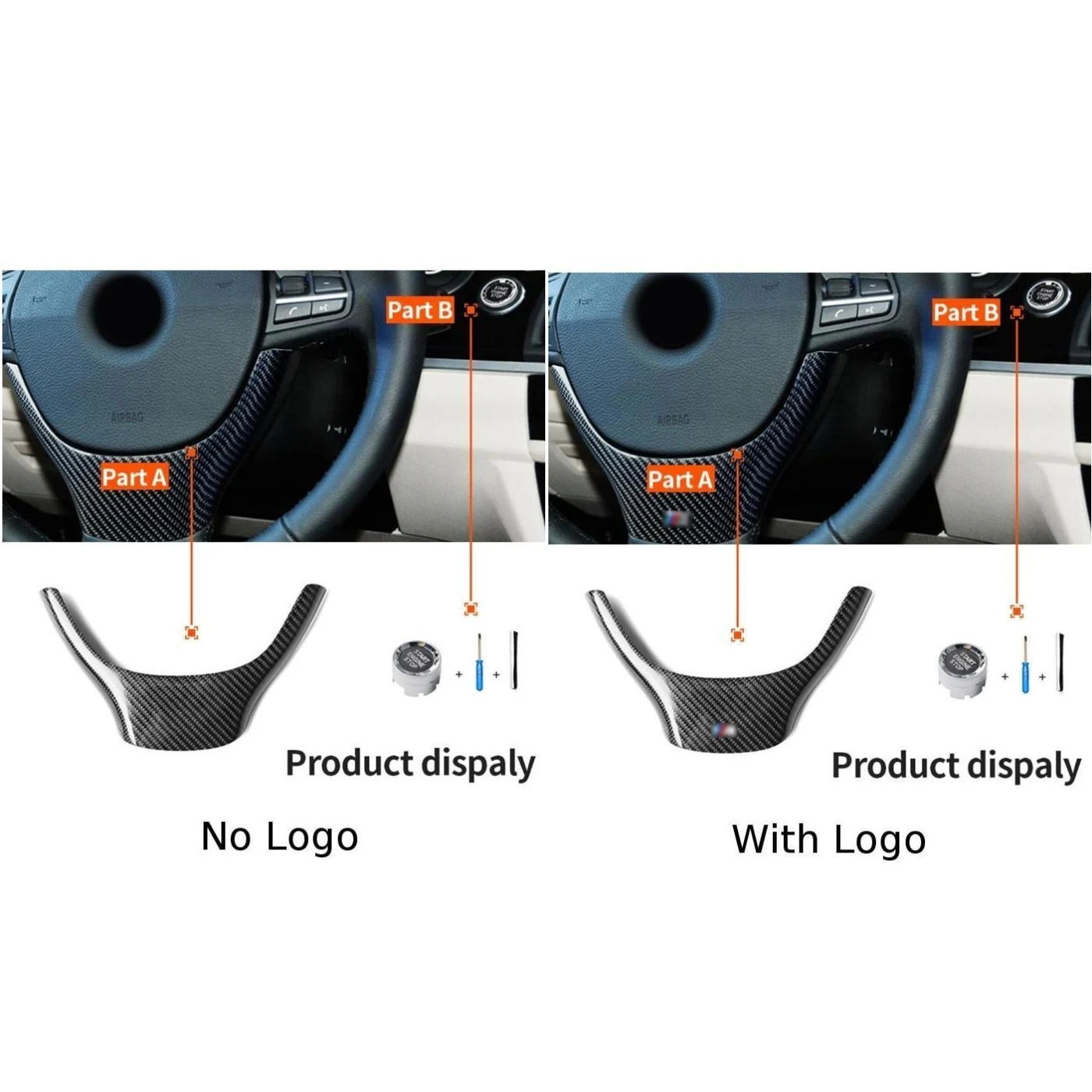 ^Cheap 1 * Carbon Fiber Steering Wheel Decorative Sticker+1 * Crystal Start Button Car Interior Accessories For BMW 5 Series ^Cheap 1 * Carbon Fiber Steering Wheel Decorative Sticker+1 * Crystal Start Button Car Interior Accessories For BMW 5 Series