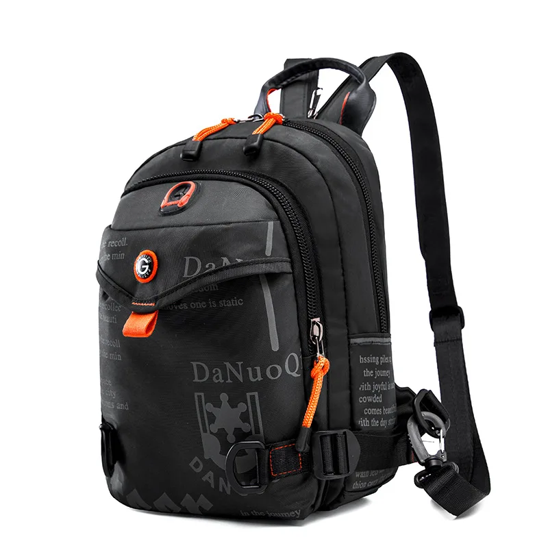 

New Men's Outdoor Mini Backpack Headphone Jack Portable Multi-function Chest Bag Nylon Waterproof Shoulder Bag #197342