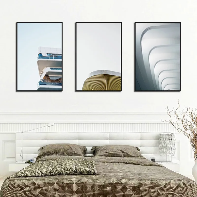 

Modern Minimalist Canvas Painting Abstract Architectural Photography Hanging Wall Art Modular Decoration for Home Office Hotel