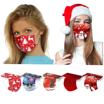 

50PC Masque Jetable Adult Christmas Mask Disposable Facemask Industrial 3Ply Loop Mask Headband Mascarilla Desechable Wegwerp