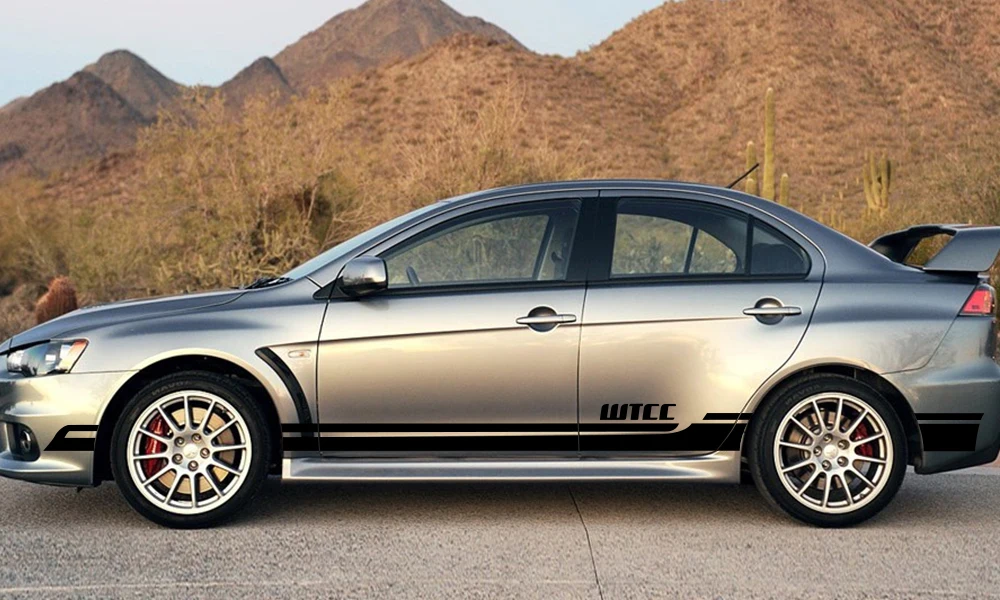 2 шт. для MITSUBISHI Lancer EX Evolution 9 10 автомобильные боковые наклейки Автомобильная виниловая пленка наклейки автомобильный Стайлинг автомобильные принадлежности для тюнинга