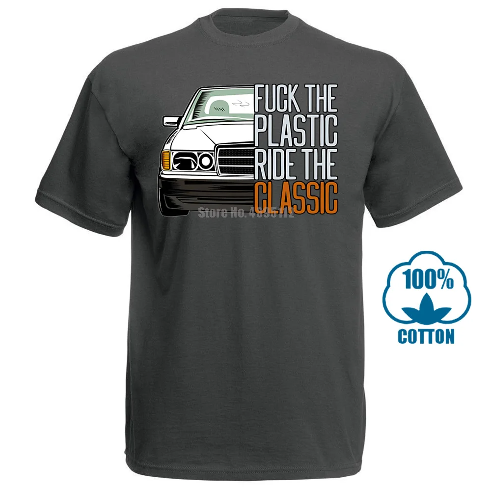Темно-серый Дизайн W201 Mercedes футболка автомобиль модные повседневные хлопковые футболки подходят для мужчин Camiseta летние мужские с принтом 032154 - Цвет: Темно-серый