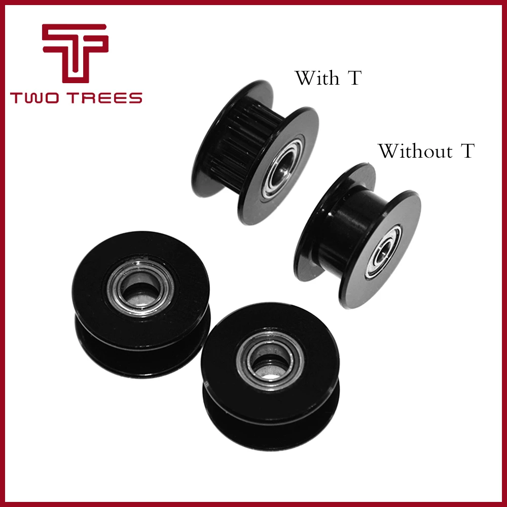 1PC Black GT2 Idler Pulley gear For 3D Printer Parts Aluminum 20 Teeth 16 Teeth 2GT Timing Pulley Bore 3mm 5mm Width Wheel 1 (3)