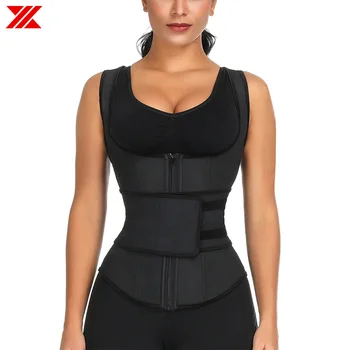 

HEXIN Latex Waist Trainer Body Shapers Vest Corset High Compression Women Zipper Underbust Waist Shaper Cincher Girdle Shapewear