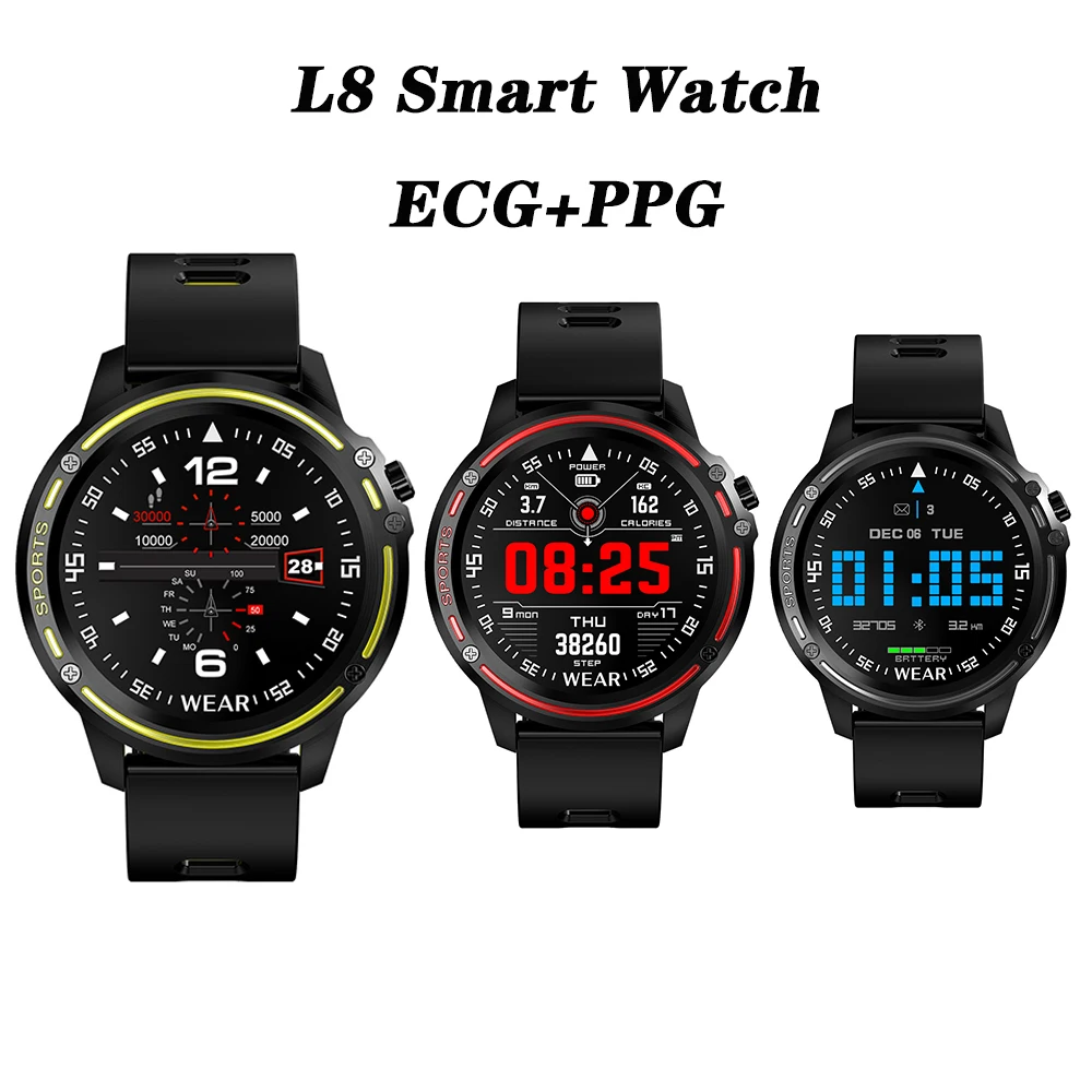 L8 Смарт-часы для мужчин IP68 Водонепроницаемый режим SmartWatch с ЭКГ PPG кровяное давление сердечный ритм спортивные фитнес-часы умный Браслет