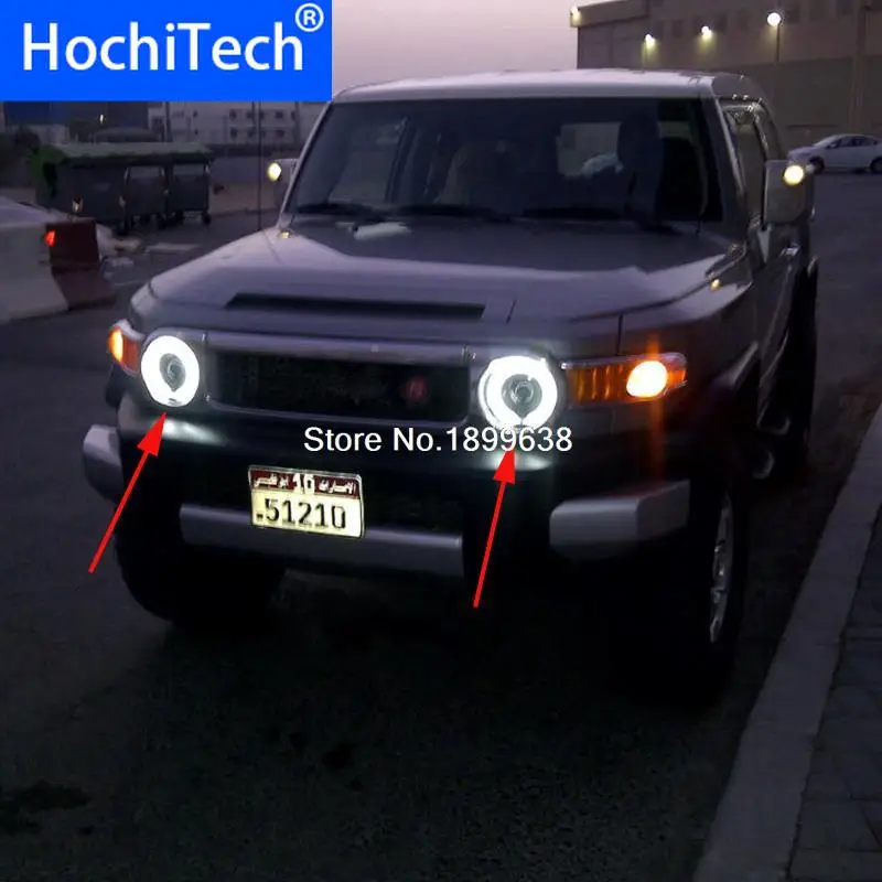 

2pcs Super bright 7 color RGB LED Angel Eyes for Toyota FJ Cruiser 07-14 LED Headlight Halo Angel Demon Eyes Rings