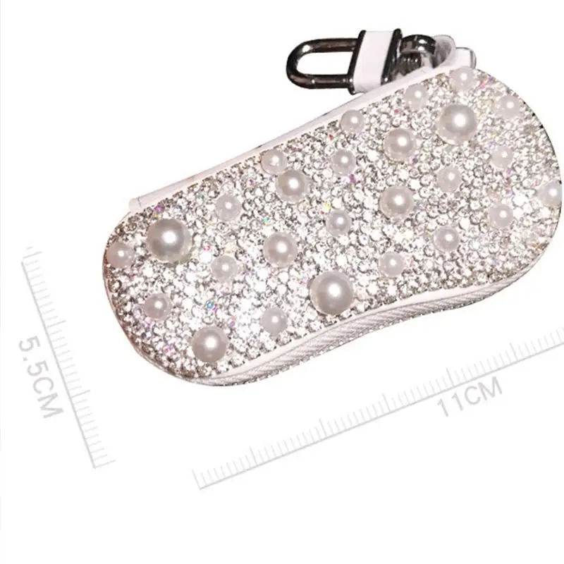 1pc Pearl Key Case Rhinestone Keyring Bag Creative Key Chain Pack Fashion Key Holder for Women Girls