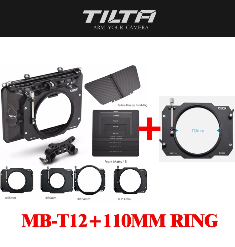 Tilta MB-T12 4*5,65 легкая Матовая коробка из углеродного волокна(зажим) и переходное кольцо 110 мм для камеры DSLR HDV