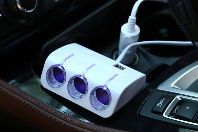 DC 12 V/24 V 3 Way розетка для автомобильного прикуривателя Разветвитель Адаптер зарядного устройства с двойным usb 3 порта прикуривателя и 2 порта usb