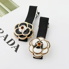 Эмалированные Цветочные заколки в виде камелии Женские Простые Роскошные ювелирные изделия для волос шпилька свадебные подарки Корея barrete женское для волос Z134