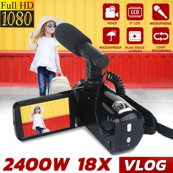 

30 MP 4K Professional HD Camcorder vlog Video Camera Night Vision Touch Screen Camera 18X Digital Zoom Camera With Mic Lens