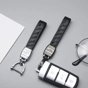 

Sheep Leather Car Key Ring Hand Woven Horseshoe Buckle Key Chain for BMW Mini Cooper VW Passat Golf Ford Honda SEAT Kia