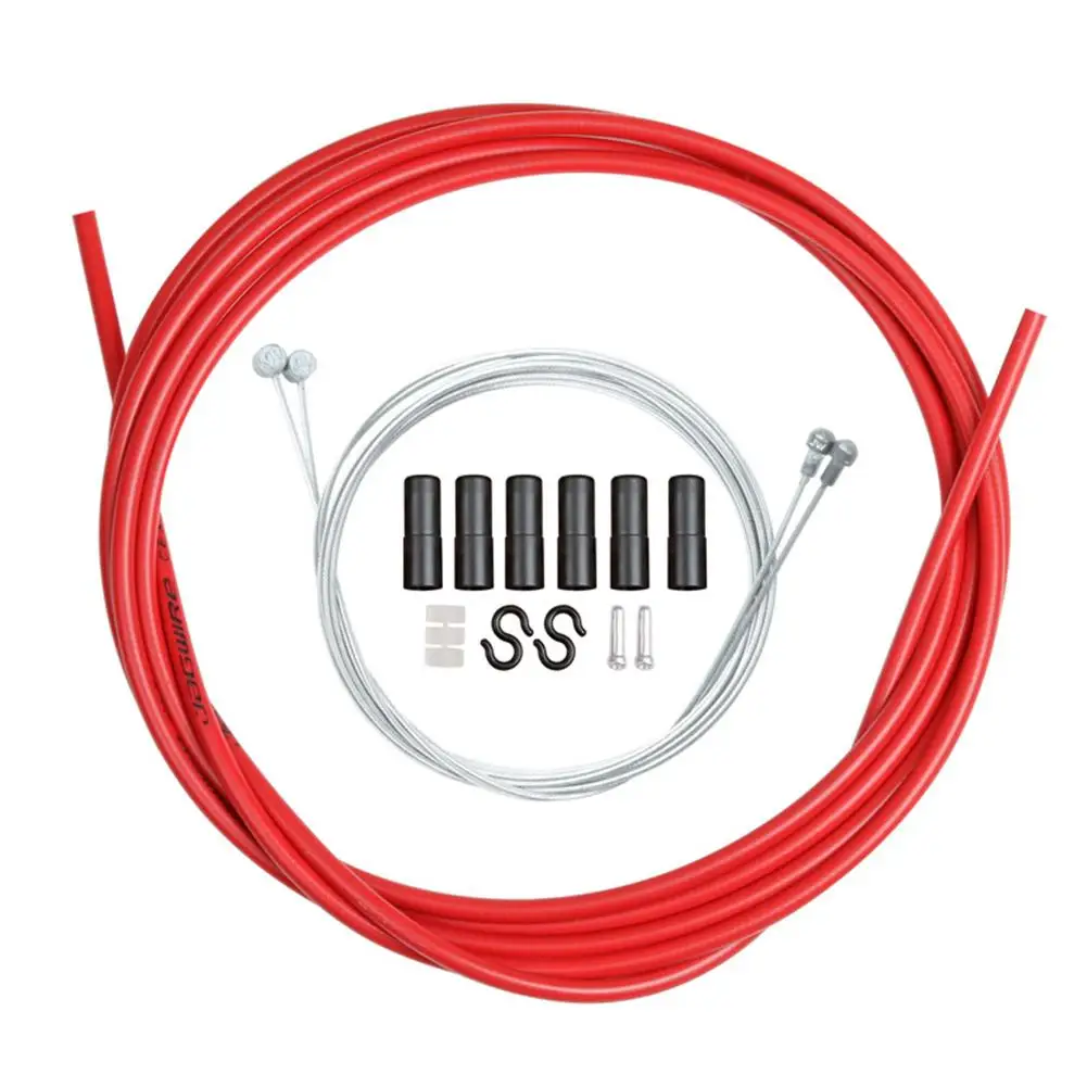 Red Brake Cable 2 метра провода для велосипедного тормоза комплекты кабелей кабель переключения провода шифтеры линия корпус костюм для MTB дорожный Запчасти для велосипедов с колпачками - Цвет: Red Brake Cable