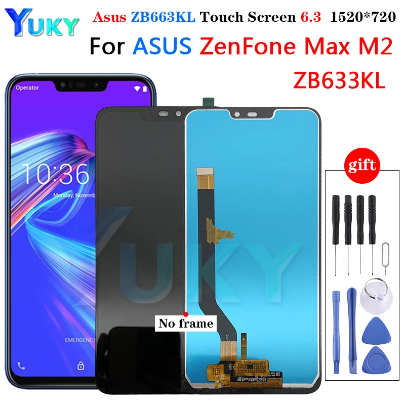 6 3 ''для Asus Zenfone Max M2 ZB633KL ЖК-дисплей панель сенсорный экран дигитайзер стекло