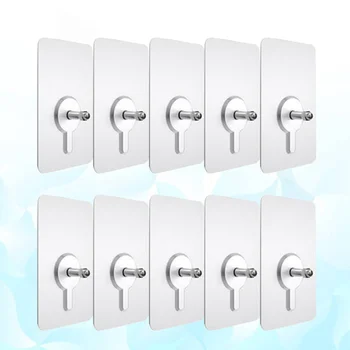 

10pcs Punch-free Non-marking Screw Stickers Wall Picture Hook Invisible Traceless Hardwall Drywall Picture Hanging Kit for Pictu