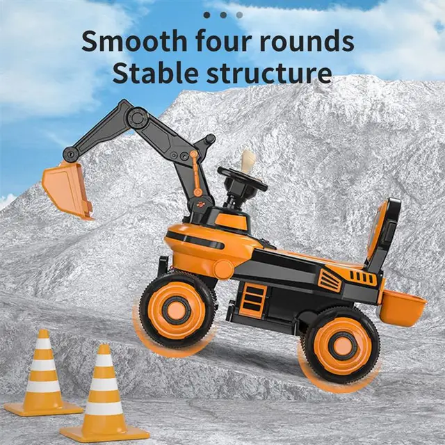 Children Toy Electric Excavator With Music Light Kids'S Ride-On Toy Walker Scooter birthday Gift For 2-6 Year Old Child Tricycle 2