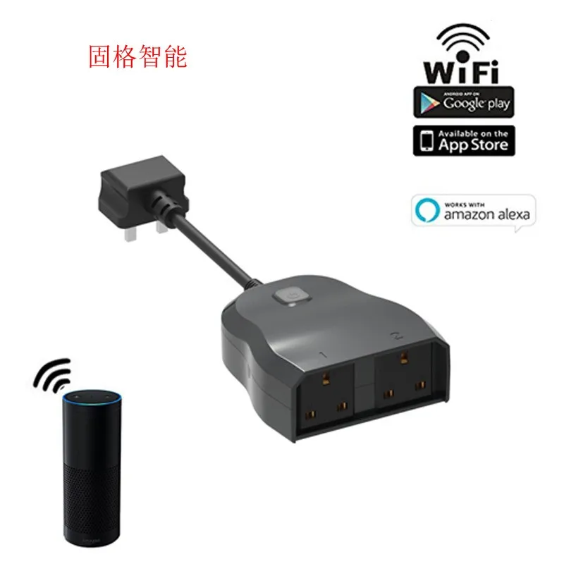 Outdoor waterproof Wifi smart socket mobile phone timing switch socket smart home Alexa voice socket