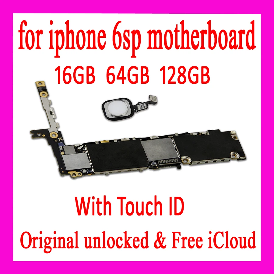 

100% original unlocked for iphone 6s plus motherboard with/No touch ID, with full chips logic board