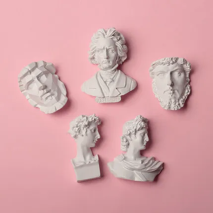 Белый Европейский 3D магнит на холодильник скульптура Давида Бетховена