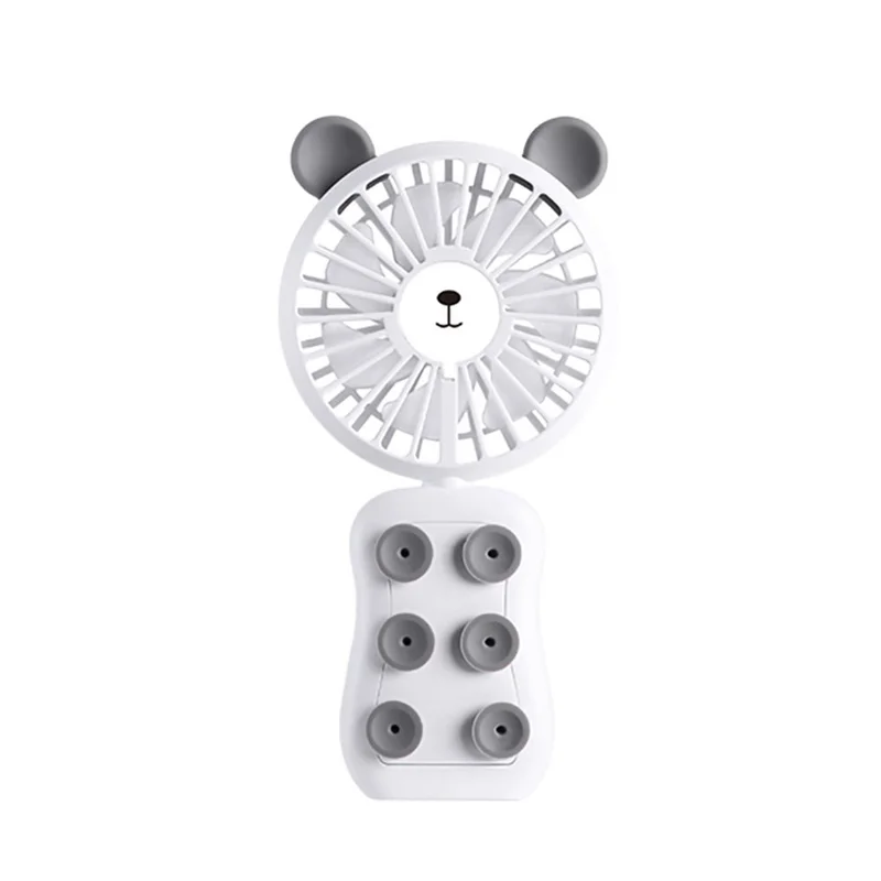 White bear Полностью портативный Usb мини-вентилятор адсорб мобильный телефон электронные гаджеты ночной Светильник ручные аксессуары 2 ветра регулируемый - Color: White bear