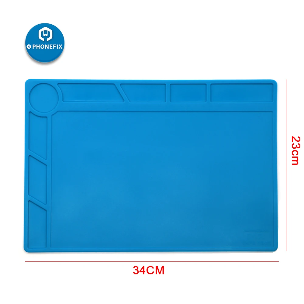 

PHONEFIX 23CM*34CM Heat resistant Mat Heat Insulation Silicone Pad Maintenance Platform for BGA Cell Phone BGA Repair Soldering