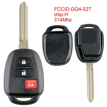 

Remote Car Key Replacement 314Mhz 3 Buttons Car Remote Key with H Chip GQ4-52T Fit for 2013-2016 Toyota RAV4 Highlander Sequoia