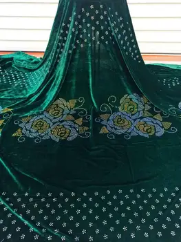 

2020 Latest French Nigerian Net Lace,African Velvet Tulle Mesh stones Lace Fabric High Quality For Wedding Dress 5Yards