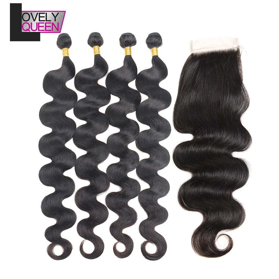 

30 Inch Bundles Indian Human Hair Bundles with Closure Body Bundles with Closure Remy Hair Weave