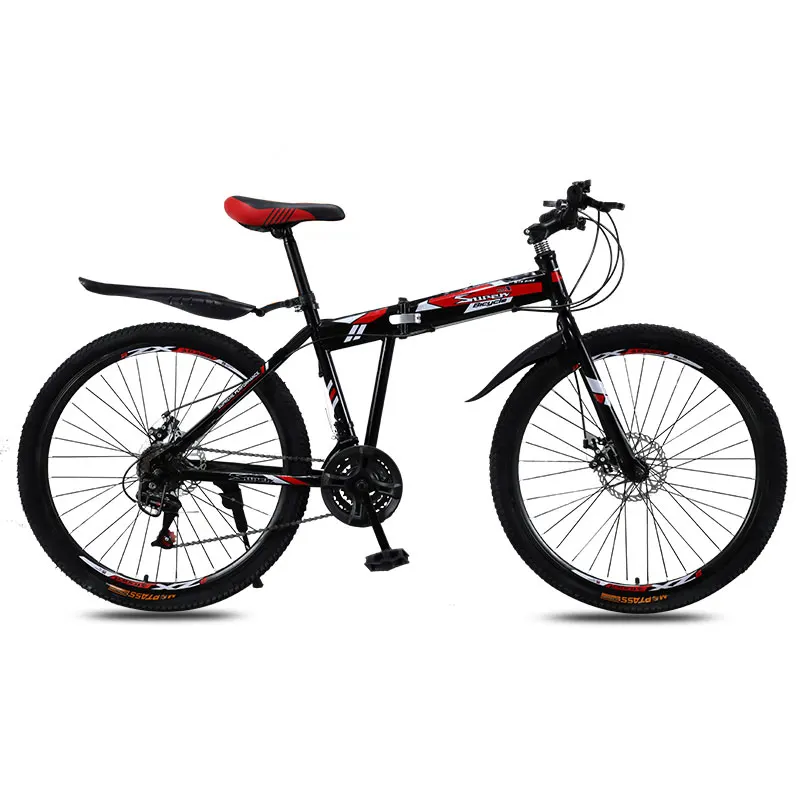 Bicycle Mountain Bike Men and Women Folding 21 Speed 24 Inch Student Children and Adolescent Bicycle