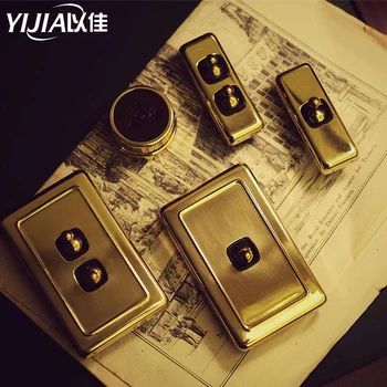 

Brass wall switch Vintage retro toggle switch 220V 1GANG,2GANG,3GANG,4GANG 2WAY 10A Light Switch for living room Brass Lever