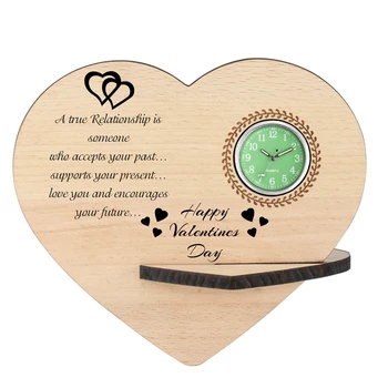 

Accept Custom Personalized Creative Birthday Gifts Wooden Decorative Table Clock Unique Text Creative Gift Items for Men Women