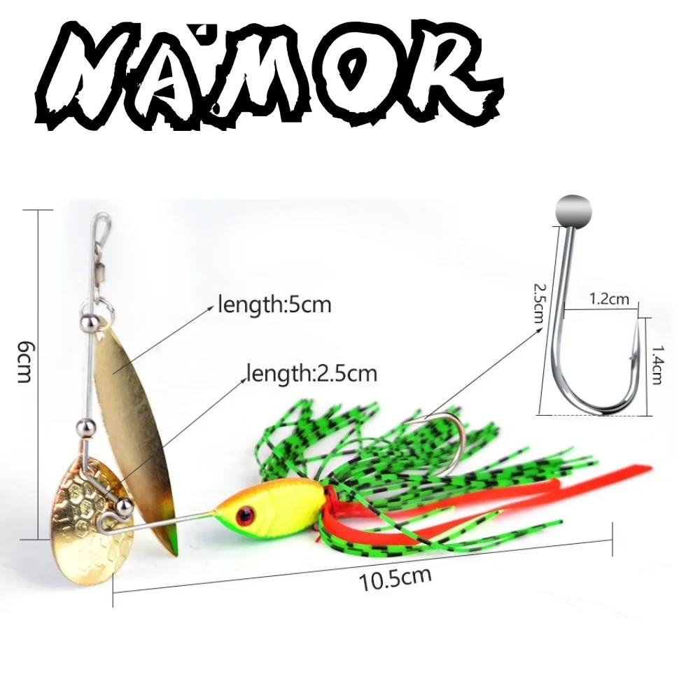 

NAMOR Spinner bait 10g 14g 1PC Sinking Fishing Lure Spinnerbait Jig Double Spoon Jigging Fishing Lure for Bass Fishing