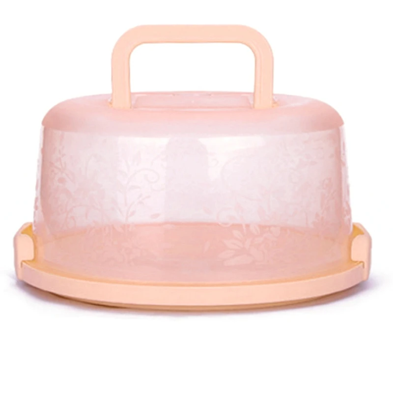Plastic Round Cake Box Pastry Storage Boxes Dessert Container Cover Case For Birthday Wedding Party Kitchen Pink | Дом и сад