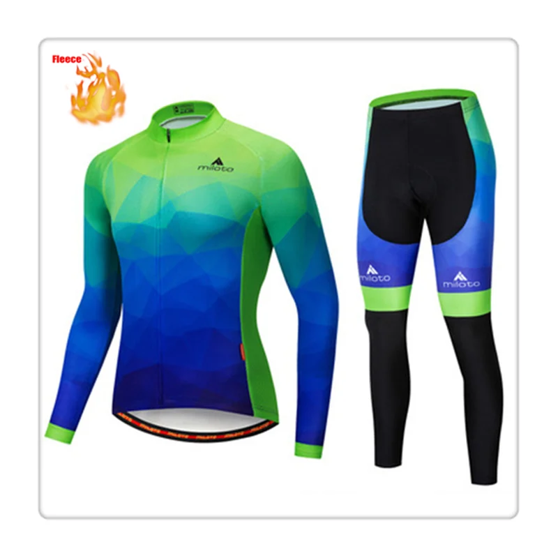

2020Winter Fleece Pro Miloto Cycling Jersey Set Mountian Bicycle Clothes Wear Ropa Ciclismo Racing Bike Clothing Cycling Set