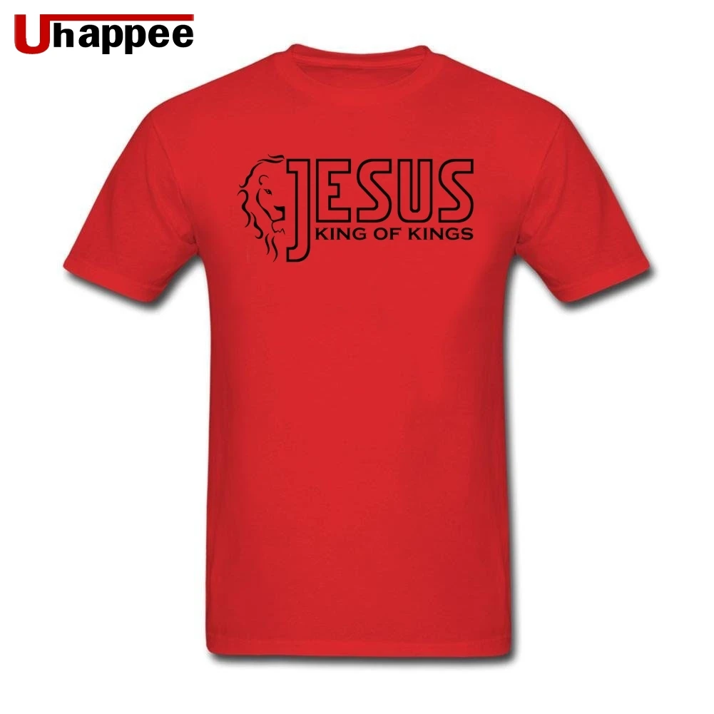 Пользовательские Jesus Is King мужские футболки с короткими рукавами и круглым вырезом из чистого хлопка мужские подарки на день отца городская мода - Цвет: Красный