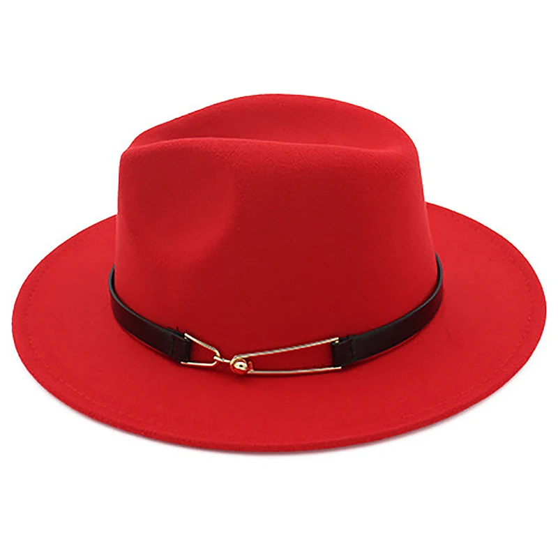 Женская Фетровая Шляпа Fedora, зимние шляпы с широкими полями, осенняя мода, женская шляпа из имитации шерсти, мужская фетровая шляпа