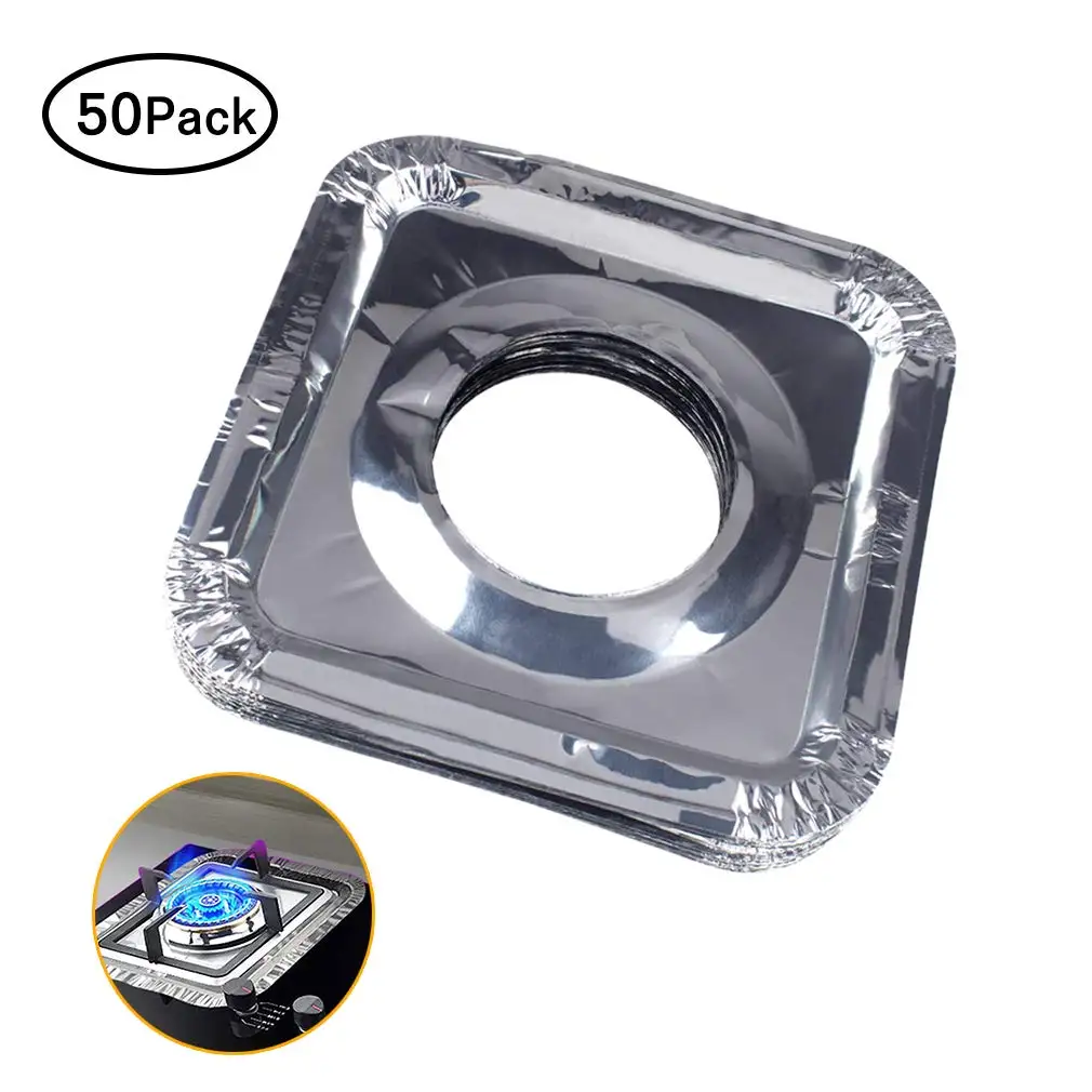 50 шт./партия горелки для печки защита газовых плит покрытие лайнер Al квадратный