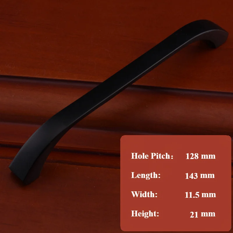 Античный Черный 64 96128160 мм современная простая модная Мебельная ручка черный кухонный шкаф комод Дверная ручка - Цвет: 128mm