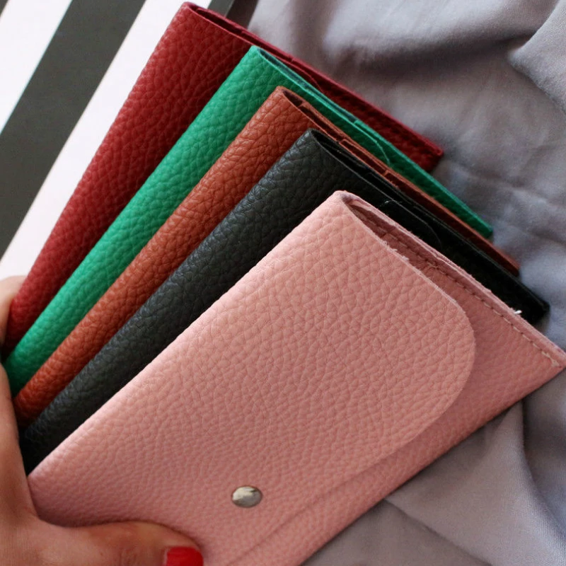 Leather Korean Fashion Wallet, Colors Women Hasp Long Wallet