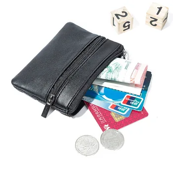 

Leather Wallet men's short card bag with zipper key bag coin bag bus Wallet