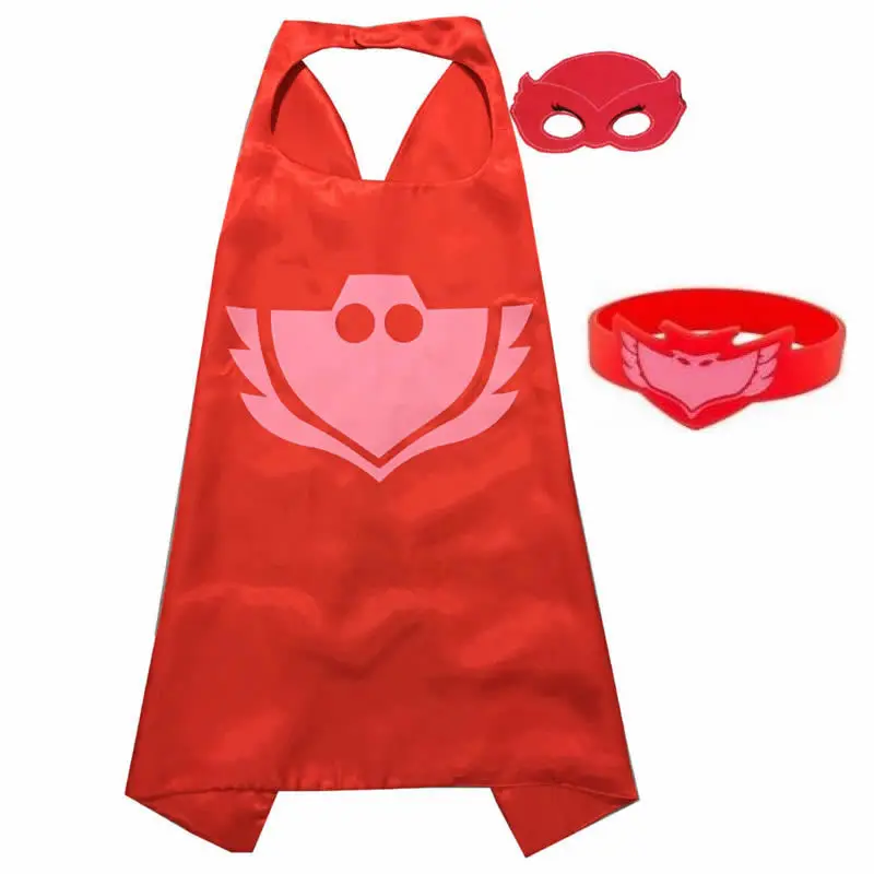 3 комплекта PJ MASKS маска плащ браслет Catboy Owlette Gekko вечерние праздничные наряды отправить спортивный мешок подарок для детей