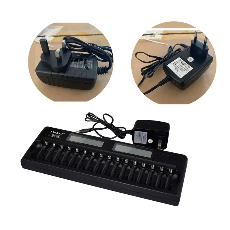 

1Set 16 Slot Smart AA AAA NiMH NiCD Rechargeable Battery Charger with LCD Screen with Wall Adapter