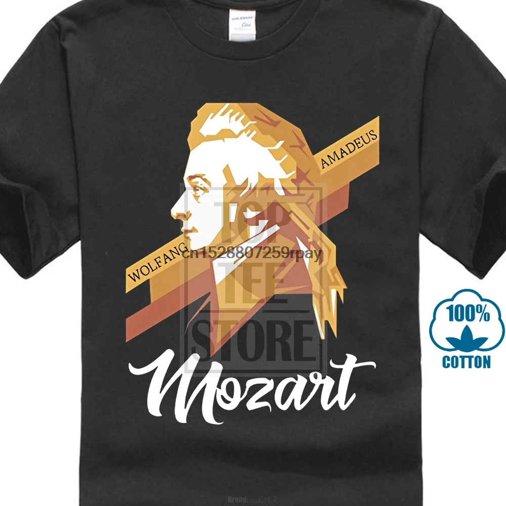 Mozart музыка футболка классическая свитера с круглым вырезом модные футболки
