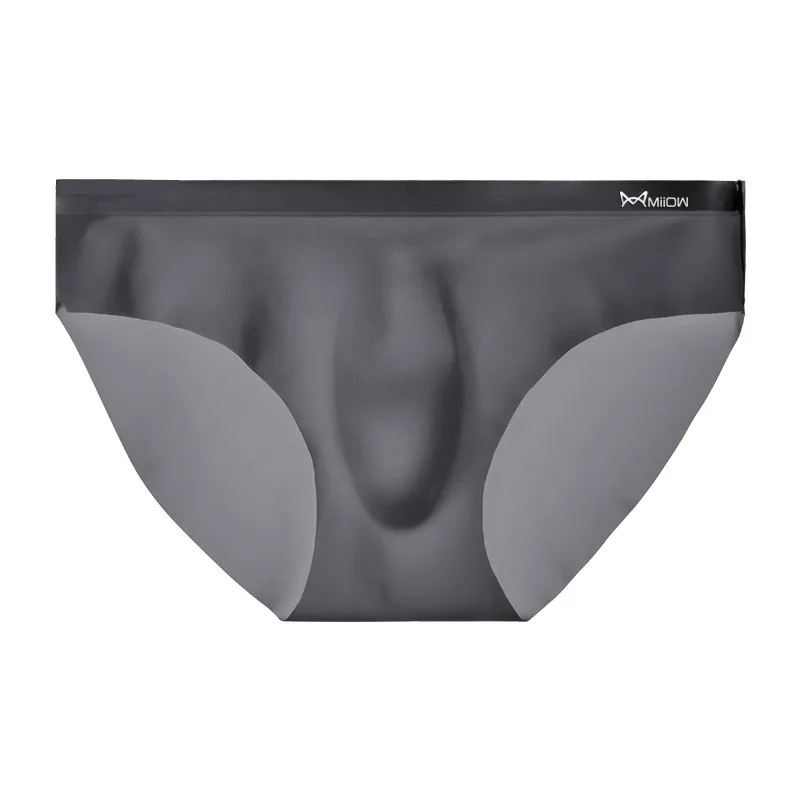 Sexy Mens Underwear Briefs Bikini Homme Seamless Panties Man Solid Transparent Ice Silk Pouch Underpants Male Penis Plus Size |