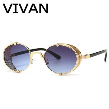 

Q2154 Vintage Punk Sunglasses Women Brand Design Alloy Frame Gradient Gray Lens Men Sun Glasses Lady Glasses UV400
