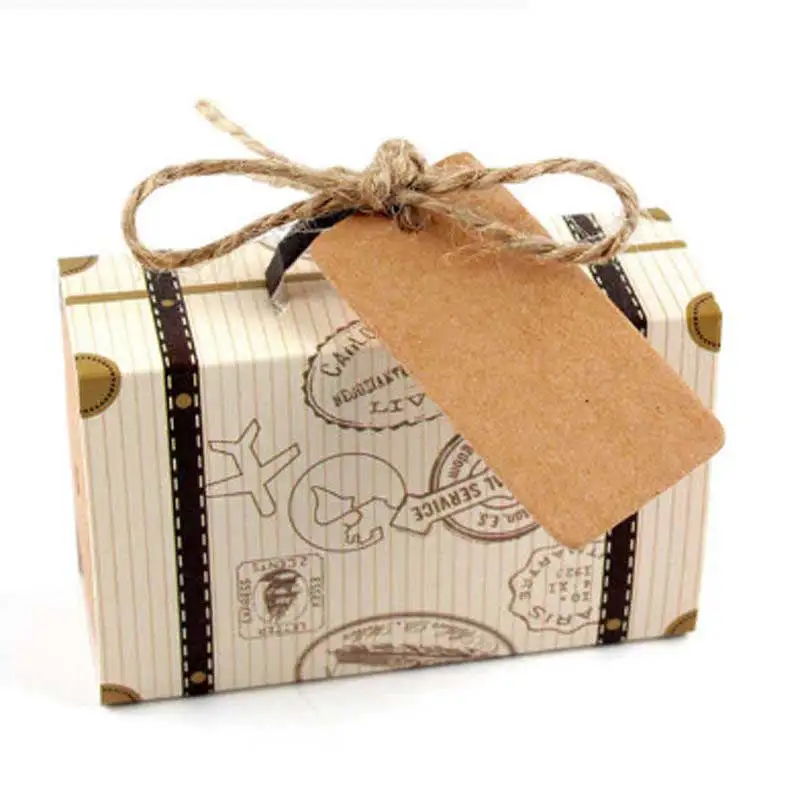 10 шт. мини-коробка для чемоданов коробка конфет вечеринок винтажная крафт-бумага