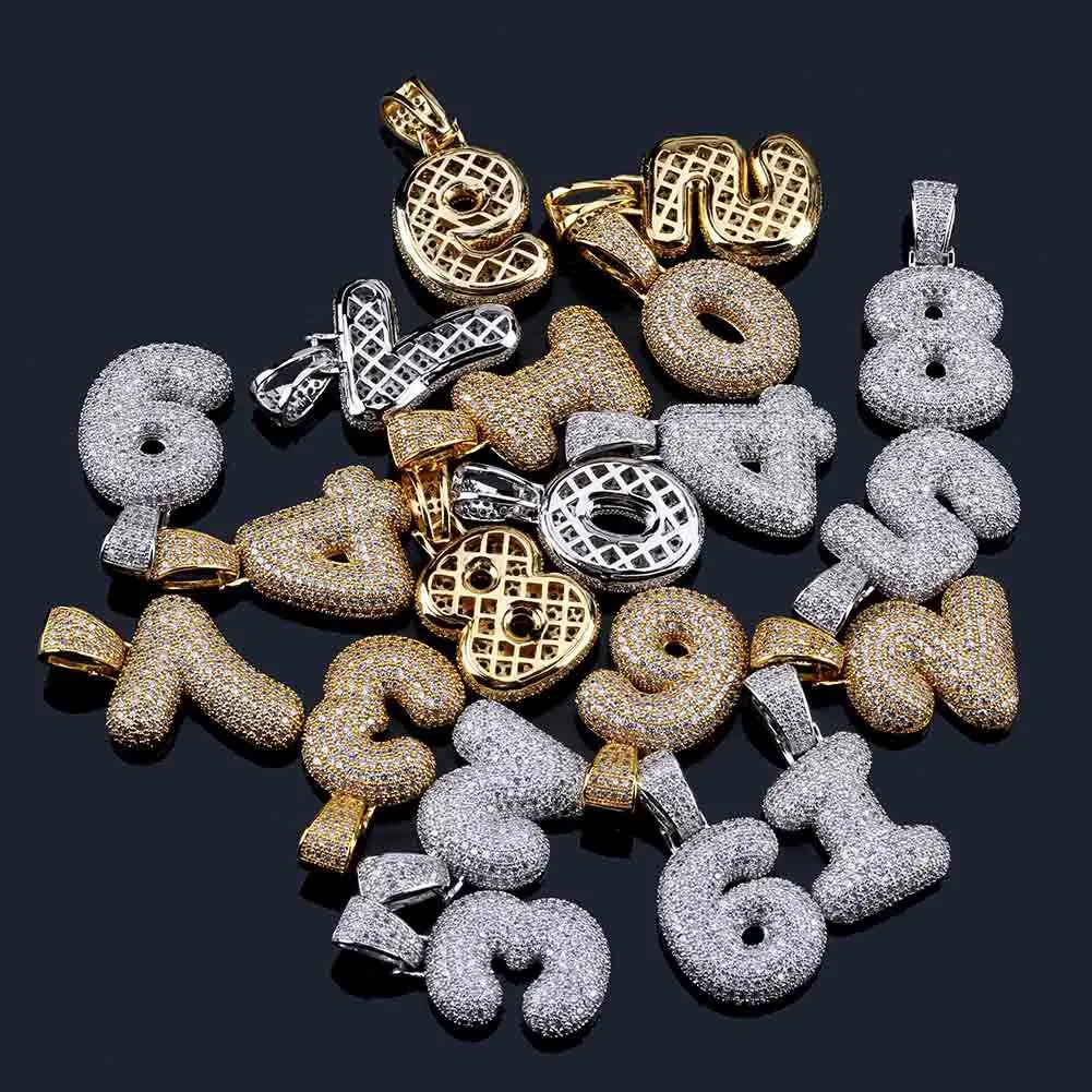 

Europe And America Retro Cool 0-9 Arab with Numbers Men And Women Necklace Micro Zircon Hip Hop NUMBER Necklace Pendant
