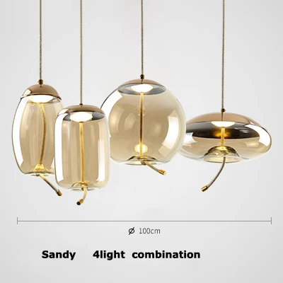 4light combination Постмодерн Железный стеклянный художественный Декор дизайнерский светодиодный светильник светодиодный свет. Подвесные светильники. Подвесной светильник. Подвесной светильник для фойе и столовой - Цвет корпуса: 4light combination